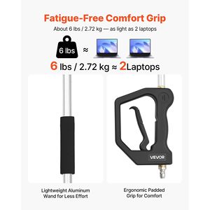 Asta Telescopica da 2,7 m per Idropulitrice, Asta di Prolunga a 3 Sezioni con 7 Ugelli, Adattatore per Tubo e Cinghia di Stoccaggio - Product Image 5