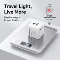 Adaptateur de voyage universel 35W PD tout-en-un avec chargeur iPhone et 2 ports Type-C, 2 ports USB-A, charge rapide pour mobile