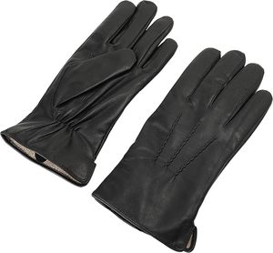 Gants en cuir de mouton véritable de qualité supérieure, noirs, sans logo - Product Image 5