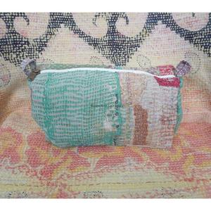 New Design Vintage Kantha Patchwork Tassel Zipper Closure Eco-Friendly 3-Pouch Set Cosmetic Bag for Wedding & Return Gifts - Product Image 5