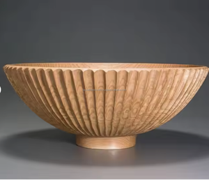 Acacia <b>Wood</b> Serving Bowl Hot Selling New Party Modern Restaurants Serving Plates Wooden Bowl Set Wooden Bowl - Product Image 4