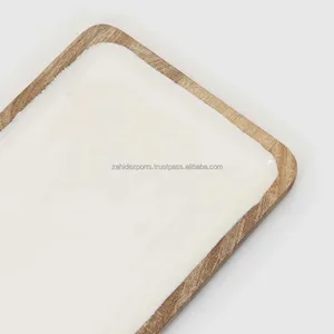 Bandeja de Metal Artística Hecha a Mano para Exhibición y Servicio con Bordes de Espejo, Perfecta para Compradores Mayoristas y Exportadores - Product Image 4