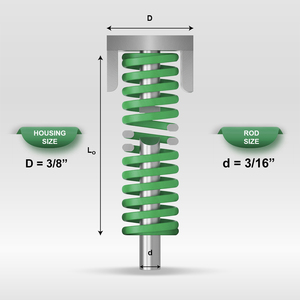 Mollificio Bordignon Green Die Spring USV de Sección Ovalada con Carcasa de Carga Extra Pesada, Diámetro: 3/8, Diámetro de la Varilla: 3/16 - Product Image 1