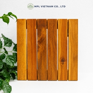 Macetero Cuadrado de Madera de Acacia de 12 Pulgadas, Estilo Moderno, con Ruedas, Acabado Glaseado, Nuevo Diseño, para Hogar y Jardín - Product Image 2