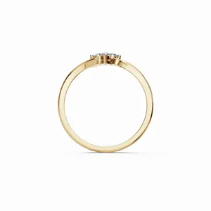 Elegant Design Fourfold Lab Grown <b>Diamond</b> <b>Ring</b> in 18K Yellow Gold 4 Pieces Round Cut Luxury Style IGI Certified Women's - Product Image 3