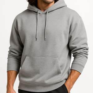 เสื้อฮู้ดดี้ผู้ชายไซส์ใหญ่ ผ้าโพลีเอสเตอร์คอตตอน 100% แบบใหม่  ย้อมสีพื้น รับผลิตแบบ OEM ODM  รับทำโลโก้ตามสั่ง - Product Image 2