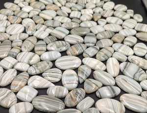 Natural White Chalcedony Oval Cut Cabochon Gemstone Wholesale Bulk | Loose Mixed Shapes | Direct Factory Supplier - Product Image 4