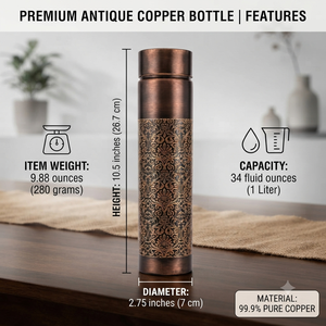 Pure <b>Copper</b> <b>Water</b> <b>Bottle</b> Wholesale Manufacturer | Black Engraved <b>Copper</b> <b>Bottle</b> for Drinking <b>Water</b> | Custom Logo & OEM - Product Image 4