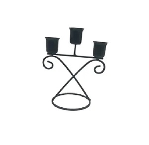 Candle Holder Iron Simple Candlelight Stand for Party 3 Arms Bedroom Wedding Style for dining <b>table</b> wedding party anniversary - Product Image 1