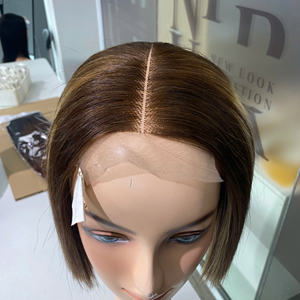 Perruque de cheveux humains vietnamiens droite avec os de luxe cuticule alignée cheveux vierges avec dentelle transparente Super Double dessiné du Vietnam - Product Image 6