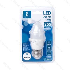 หลอดไฟ LED C37 E27 3W 6400K แสงเดย์ไลท์ 255 ลูเมน หลอดประหยัดพลังงานอายุการใช้งานยาวนาน - Product Image 1