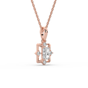 เพชรเลี้ยงในห้องปฏิบัติการ 0.84 กะรัต ทรงบริลเลียนท์ ทองคำแท้ 14K จี้หรูหราสำหรับผู้หญิง - Product Image 5