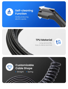 Cable de Carga para Vehículos Eléctricos Portátil de 32A y 7kW, Monofásico, Tipo 1 a Tipo 2, 5m, Resistente al Calor, TPU, Carga Rápida, para Hogar y Uso Público - Product Image 2