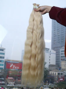 Haute qualité 26 pouces couleur claire vietnamien brut soyeux vague droite Extensions de cheveux humains expédition rapide grand gros en vrac - Product Image 5