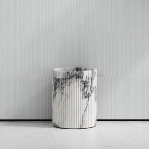 Cubo de Basura Moderno de Mármol Blanco y Negro, Cubo de Basura de Piedra para Baño, Cocina, Oficina, Decoración - Product Image 3