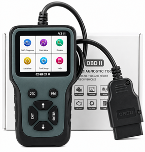 เครื่องอ่านโค้ด OBD2 รุ่น V311 และเครื่องสแกนวินิจฉัยรถยนต์ หน้าจอ LCD สีดำ ใช้ได้กับรถยนต์ทั่วไป 12-24V สำหรับตรวจจับข้อบกพร่องของเครื่องยนต์ - Product Image 1