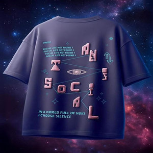 T-shirt homme coupe droite à motif uni, manches courtes, style streetwear, col rond/en V, tricoté 100% coton, anti-boulochage - Product Image 1