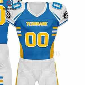 เสื้อฟุตบอลอเมริกันแบบสั่งทำพิเศษพร้อมชุดยูนิฟอร์มแขนสั้นระบายอากาศได้ดีสำหรับทีมและผู้เล่น ผลิตในประเทศปากีสถาน - Product Image 2