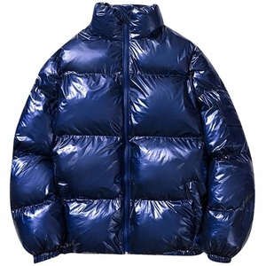 MKB ENTERPRISES Men's <b>Silver</b> Hooded Puffer <b>Jacket</b> Waterproof Windproof 100% Bamboo Fiber Winter Casual Fur Trim Front Logo - Product Image 1