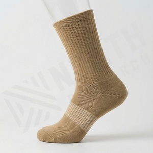 Crew <b>Socks</b> Solid Color Cotton Bamboo Fiber Breathable Daily Wear Adult Spring Season Knitted Regular Style - Product Image 3