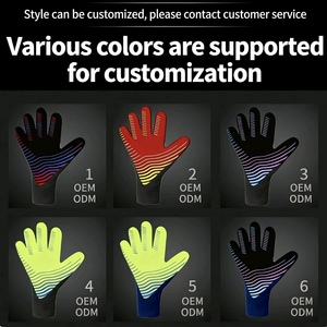 Football Goalkeeper Gloves <b>Full</b> Finger Non-<b>Slip</b> Breathable Adjustable Wrist Strap Pull-On Closure Unisex Sports PU Material - Product Image 3