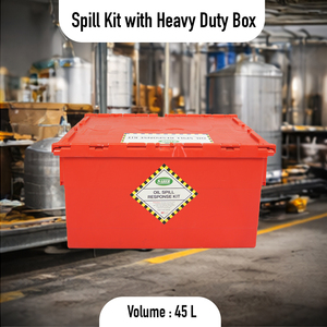 Kit de Respuesta a Derrames de Petróleo de Alta Resistencia, Contenedor de Plástico de 45 Litros, Absorbente de Hidrocarburos, con Equipo de Protección Personal y Bolsas para Seguridad Industrial - Product Image 2