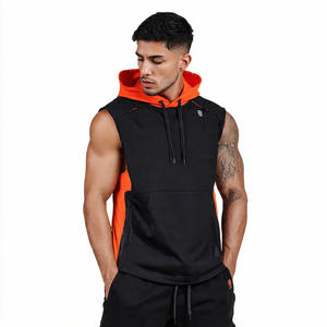 Haut de sport à capuche sans manches pour homme, coupe ajustée, en polaire respirante, pour musculation et fitness, automne - Product Image 4