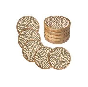 Paquete de 6 Posavasos con Diseño de Flores y Soporte, Juego de 6 Posavasos Decorativos para Mesa de Café, Regalo Único para Escritorio - Product Image 4