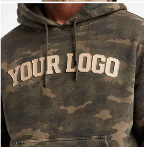 Sweat à capuche camouflage personnalisé OEM pour homme, épais, imprimé camouflage, avec poche, fournisseur en gros - Product Image 4