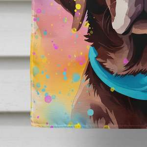 Grand drapeau de maison en polyester multicolore pour Labrador Hippie Dawg, mât de manche de porche, bannière décorative de cour, tenture murale - Product Image 4