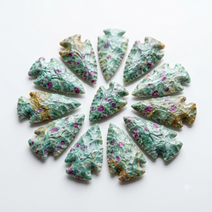 Puntas de flecha de piedra con rubí natural y fuchsite, puntas de flecha de cristal curativas, puntas de flecha de jaspe elegante, gemas para mayoristas de cristales - Product Image 5