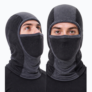 Masque de ski en polaire noir pour homme, style tendance, couvre-visage complet, thermique, coupe-vent, capuche, sports de plein air, masque de moto - Product Image 5
