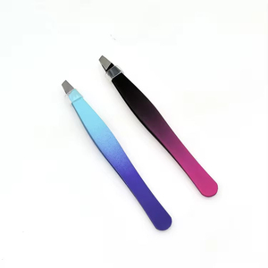 Ensemble de 4 pinces à épiler pour sourcils avec étui en cuir, pinces à épiler professionnelles en acier inoxydable de précision, pointues, plates, prix d'usine - Product Image 5