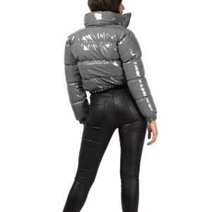 Chaqueta Corta Acolchada para Mujer Tallas Grandes, Ajuste Curvo, Abrigo de Invierno Cálido y Grueso, Forro de Lana Transpirable, Piel de Oveja, Talla Personalizada - Product Image 6