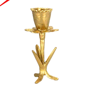 Encantador Portavelas de Aluminio Dorado, Decoración para el Hogar, Adorno de Mesa, para Navidad y Bodas - Product Image 1