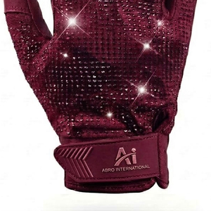 New Arrival Custom Design Grip Rhinestone Football Receiver Gloves Adult Kids Outdoor Sports American Football Rhinestone Gloves - Product Image 4