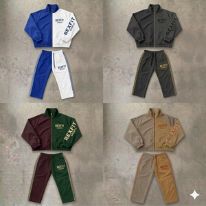 Conjunto de Chaqueta Cortavientos Personalizable para Hombre, Traje Deportivo de Dos Piezas con Cremallera, Transpirable, Reflectante, de Nailon para Invierno - Product Image 3