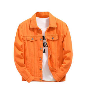 เสื้อแจ็คเก็ตยีนส์ผู้ชาย คอตั้ง สไตล์วินเทจ สีพื้น เรียบง่าย กันลม ระบายอากาศได้ดี ปรับแต่งได้ แฟชั่นฤดูหนาว - Product Image 1