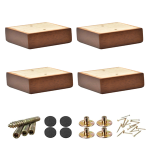 Classic Square Solid Wood Furniture <b>Legs</b> Low Profile <b>Sofa</b> Cabinet Feet Replacement Strong Durable Design - Product Image 5