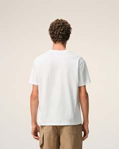 Camiseta Blanca para Hombre, Corte Regular, 100% Algodón, Logotipo Bordado, Cuello Redondo Minimalista, Manga Corta, Transpirable, Ecológica, Estilo Urbano - Product Image 2