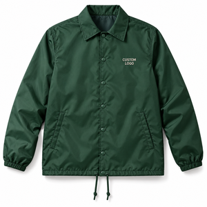 Veste de coach personnalisée avec logo d'équipe, vêtements d'entraînement légers pour hommes, boutons pression, fabricant en gros - Product Image 1