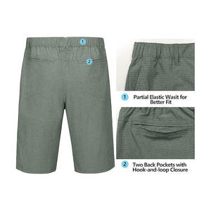 กางเกงขาสั้นโปโลลำลองกันน้ำคุณภาพสูงพร้อมโลโก้แบบกำหนดเอง กางเกงขาสั้นไฮบริดกันน้ำเอวโพลีเอสเตอร์สำหรับผู้ชาย กางเกงขาสั้นชิโน่สำหรับเดินเล่นหรือตีกอล์ฟ - Product Image 5