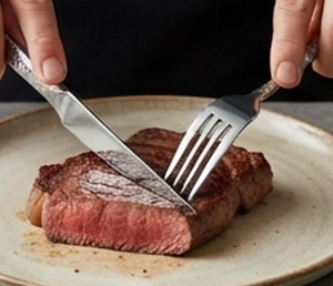 Modern Hammered Finish Stainless Steel Flatware <b>Set</b> Piece Knife Fork Spoon <b>Dinnerware</b> Tableware <b>For</b> Wedding Home Use - Product Image 3