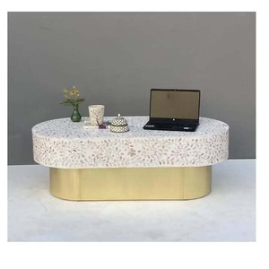 ILAHI's Bone Inlay <b>Table</b> Modern Design Agate Detailing <b>Storage</b> Portable Home Furniture - Product Image 1