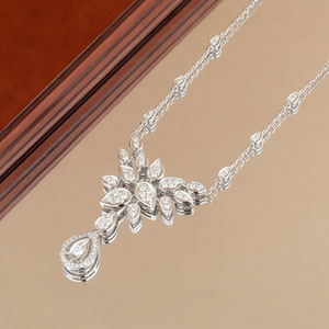 Collier pendentif goutte d'eau à pompon en or massif 18 carats avec diamant de laboratoire 1,0 carat, cadeau de fiançailles pour femme, certifié IGI, charmant et brillant - Product Image 3