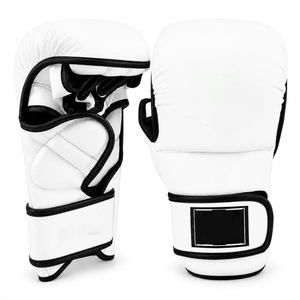 Équipement d'entraînement d'arts martiaux durable, léger et tendance, fabrication OEM/ODM, gants de combat MMA personnalisés avec bordure blanche et noire - Product Image 1