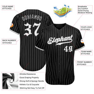 Maillot de baseball personnalisé à rayures noires, séchage rapide, respirant, nom de l'équipe, numéro du joueur, vêtements de sport - Product Image 6