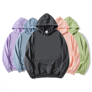 <b>Men's</b> Hooded Sweatshirt Solid Color Cotton Knitted Regular Fit Front Logo Casual Autumn Wear - Product Image 3