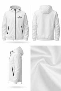 เสื้อแจ็คเก็ตกันน้ำสำหรับผู้ชาย ฤดูใบไม้ร่วง/ฤดูใบไม้ผลิ ฤดูหนาว มีฮู้ด ป้องกันแสงแดด ซิปหน้า สีเขียว ผ้ากันลม ลายปักตัวอักษร - Product Image 4