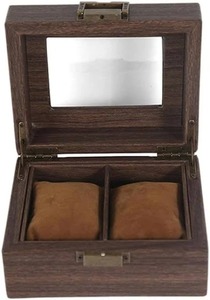 Caja de Almacenamiento para Relojes Rectangular de Madera Maciza Hecha a Mano, con Tapa de Vidrio, 2 Ranuras, Organizador Multifuncional, Estuche de Exhibición de Lujo/Vintage - Product Image 3